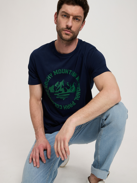Футболка бавовняна довга чоловіча Cross Jeans 16017-001 S Темно-синя (8697319659788) - зображення 4