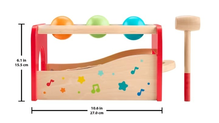 Drewniana zabawka Fisher-Price cymbałki z przebijakiem (0194735238439) - obraz 3