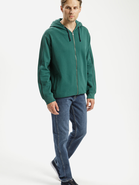 Толстовка на блискавці чоловіча Cross Jeans 25466-027 2XL Зелена (8697319663334) - зображення 3