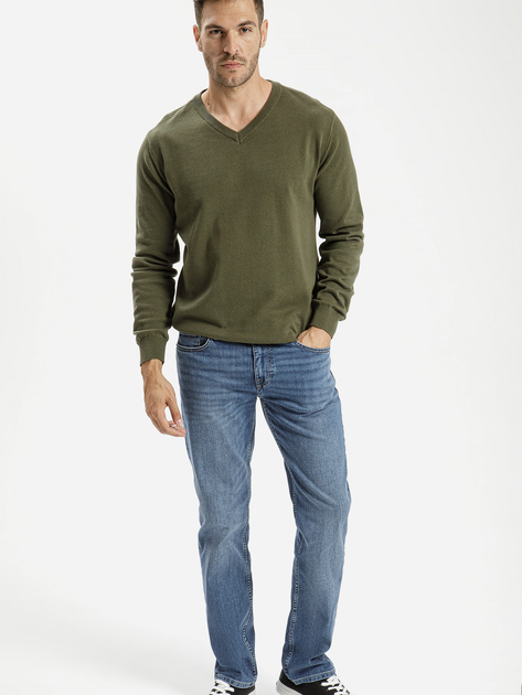 Пуловер чоловічий Cross Jeans 34229-002 XL Хакі (8697319196344) - зображення 3