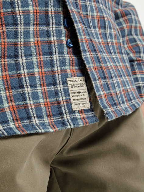 Сорочка бавовняна чоловіча Cross Jeans 35565-468 M Синя (8697319661088) - зображення 4