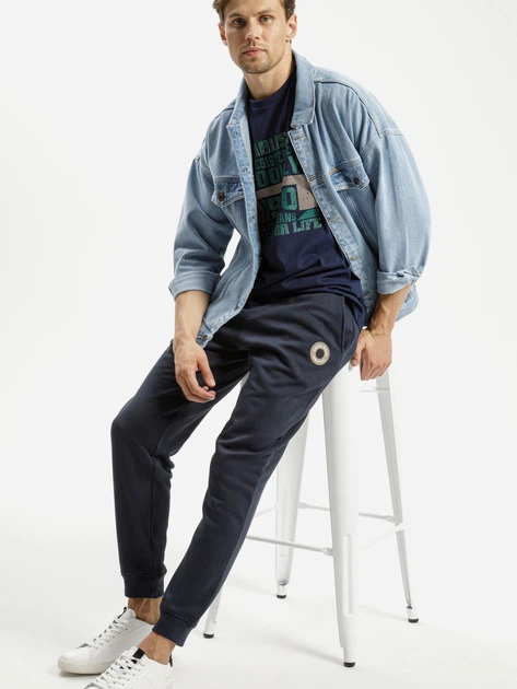 Spodnie dresowe męskie z kiszeniami Cross Jeans 49065-014 M Niebieskie (8697319662979) - obraz 3