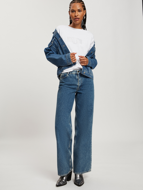 Футболка бавовняна довга жіноча Cross Jeans 56145-008 M Біла (8697319674798) - зображення 3