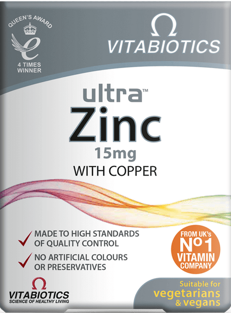 Suplement diety Vitabiotics Ultra Zinc cynk 60 tabletek (5021265246137) - obraz 1