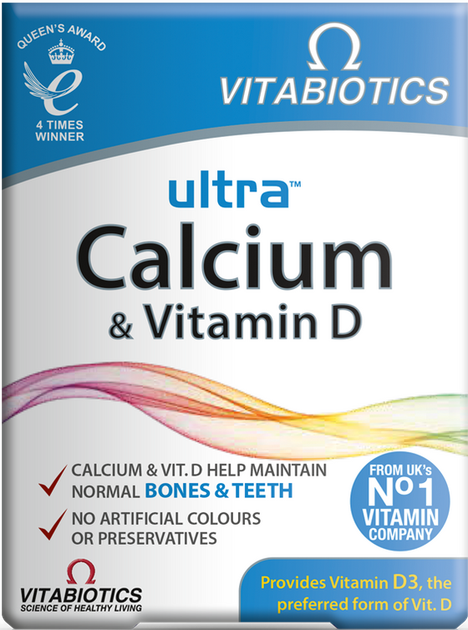 Suplement diety Vitabiotics Ultra Calcium wapno 30 tabletek (5021265246120) - obraz 1