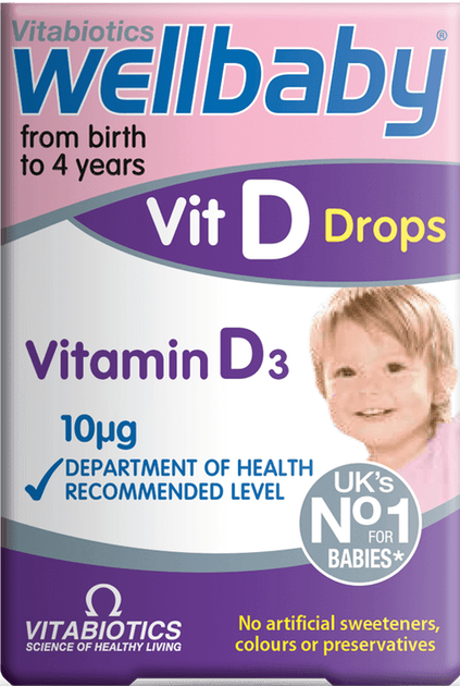 Suplement diety Vitabiotics Wellbaby Vitamin D Drops witamina D w kroplach 30 ml (5021265246342) - obraz 1