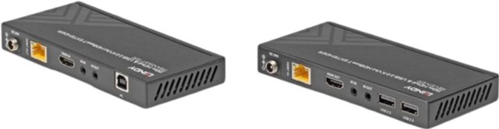 KVM-розширювач Lindy Cat.6 HDMI 4K60, USB 2.0 & IR HDBaseT Black (4002888393843) - зображення 1