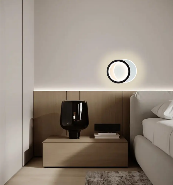 Керований світлодіодний світильник, бра VIVA 25 W 2R-ON/OFF-250×200×40- WHITE/BLACK-220-IP20 - зображення 6