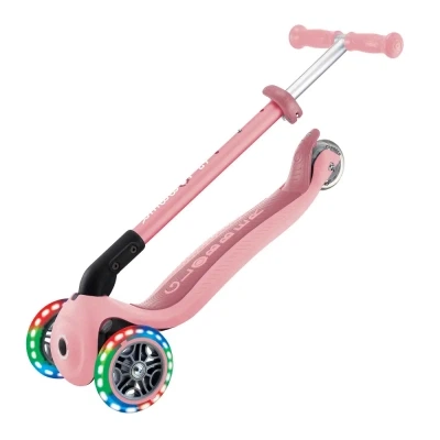 Самокат Globber Primo Foldable Lights колеса с подсветкой до 50 кг 3+ Пастельно-розовый (432-211-3) - изображение 5