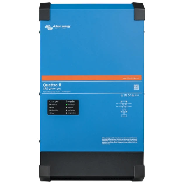 Инвертор Victron Energy Quattro-II 48/5000/70-50/50 однофазный чистая синусоида - Фото 1 Инвертор Victron Energy Quattro-II 48/5000/70-50/50 однофазный чистая синусоида - изображение 1
