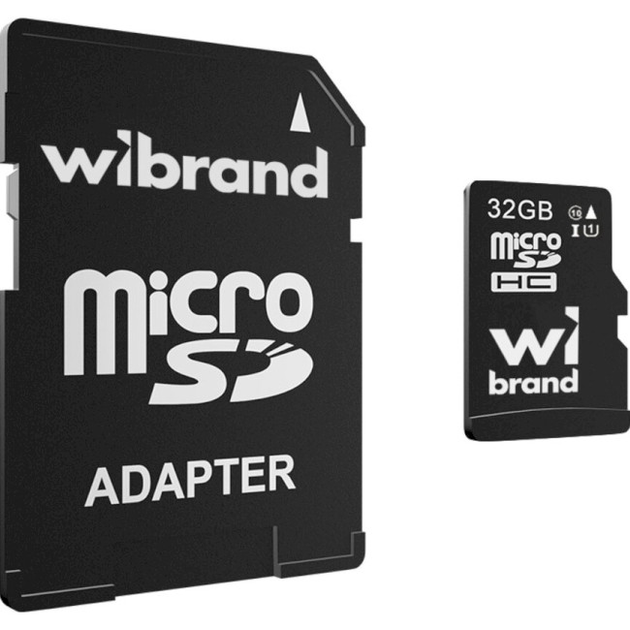 Карта пам'яті Wibrand MicroSDXC 32GB Class 10 UHS-I (WICDHU1/32GB-A) + SD адаптер - изображение 1
