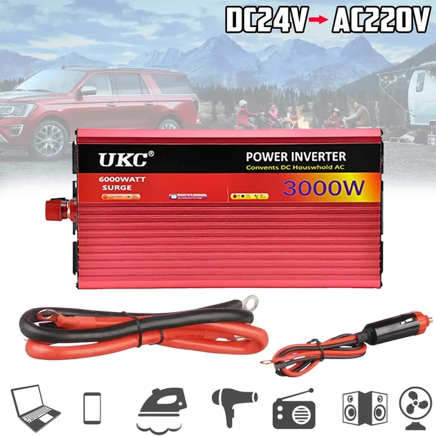 Перетворювач напруги інвертор автомобільний UKC 12V-220V AC/DC AR 3000W - зображення 4