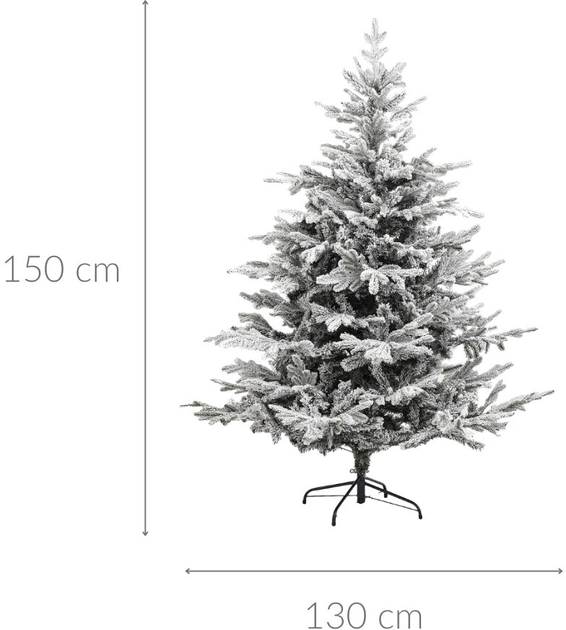 Choinka sztuczna Feeric Lights & Christmas na metalowym stojaku ośnieżona 150 cm (3560231589257) - obraz 2