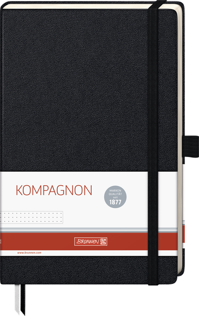 Блокнот А5 Kompagnon черный в точку 96 листов 12,5 х 19,5 см Brunnen 105522905 - изображение 6