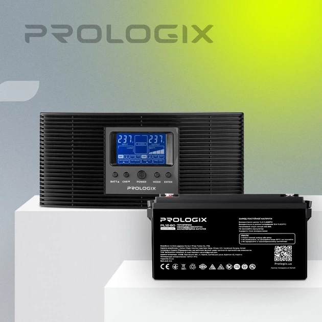 Комплект резервного питания Prologix 800 (PLP800XL) + АКБ PL12-80, AGM - изображение 2
