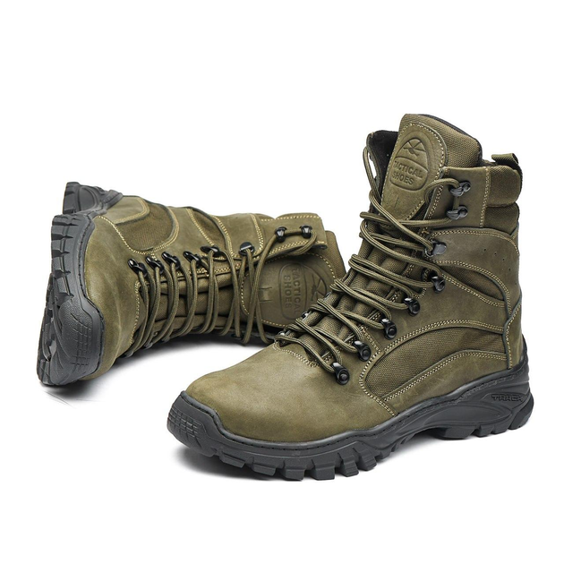 Тактические берцы Tactical Shoes зима легкие удобные теплые 40р 26 см Хаки натуральная кожа Украина - изображение 2