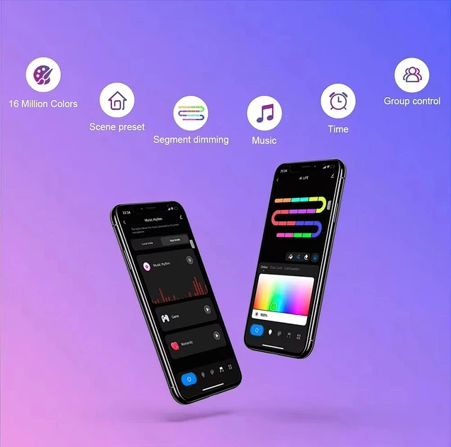 Светодиодная музыкальная смарт rgb гирлянда юсб разноцветные матовые шарики Elite Lux новогодняя smart диодная лента лампочки с Bluetooth приложением водостойкая подсветка с микррофоном USB 10 метров - изображение 10