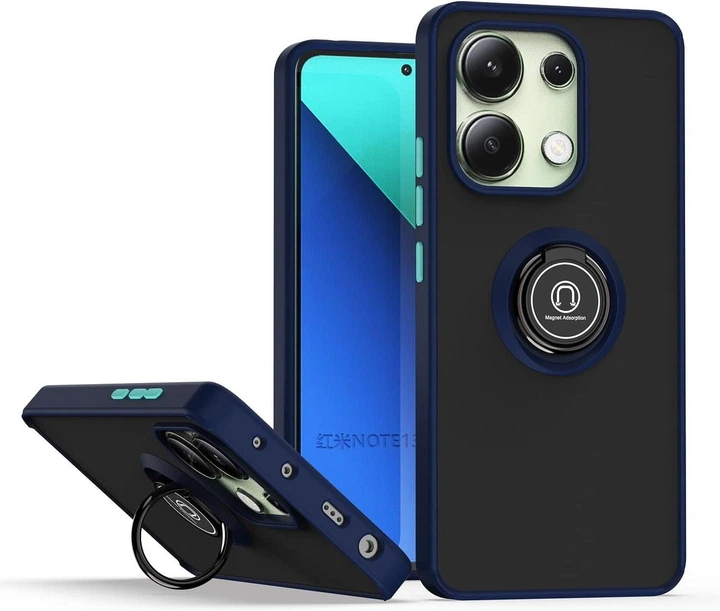 Чохол Fiji Colorframe для Xiaomi Redmi Note 13 матовий бампер з кільцем підставкою Dark Blue - Фото 1 Чохол Fiji Colorframe для Xiaomi Redmi Note 13 матовий бампер з кільцем підставкою Dark Blue - зображення 1