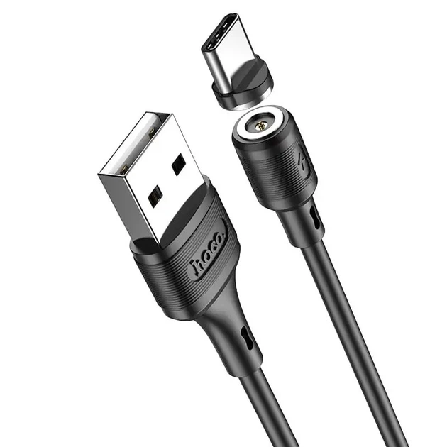 Кабель магнітний Hoco X52 Type-C - USB (3A) 1м для заряджання Black - Фото 3 Кабель магнітний Hoco X52 Type-C - USB (3A) 1м для заряджання Black - зображення 3