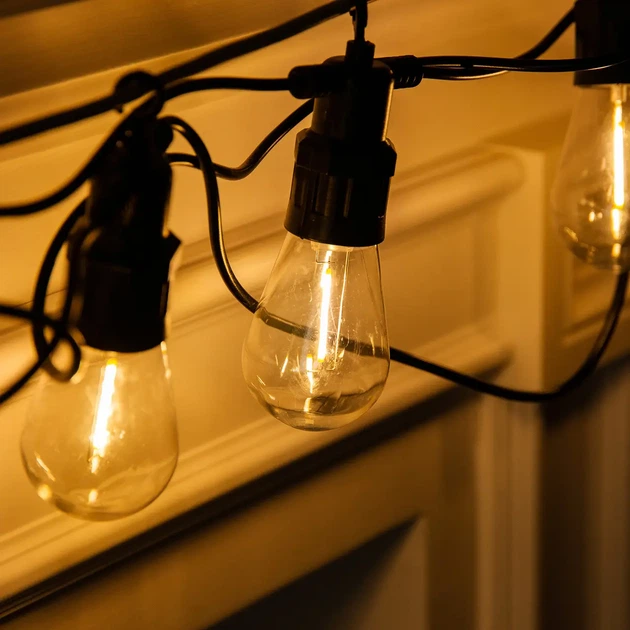 Гирлянда уличная светодиодная GarlandoPro S14Y в стиле ретро на 10 LED 5 м теплый белый (132-107-S14Y) - Фото 4 Гирлянда уличная светодиодная GarlandoPro S14Y в стиле ретро на 10 LED 5 м теплый белый (132-107-S14Y) - изображение 4