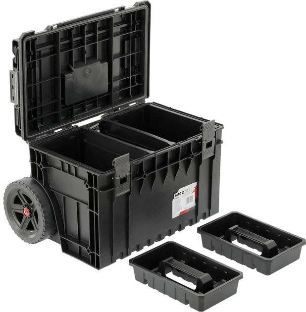 Skrzynka na narzędzia YATO 52V S1, 2 sekcje, na kółkach, z teleskopową rączką, 660x643x483 mm (YT-09159) - obraz 5