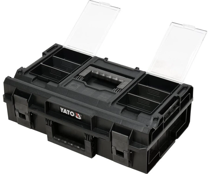 Skrzynka na narzędzia YATO modułowa 32V S1 2 przegrody 584x385x295 mm plastikowa (YT-091691) - obraz 4