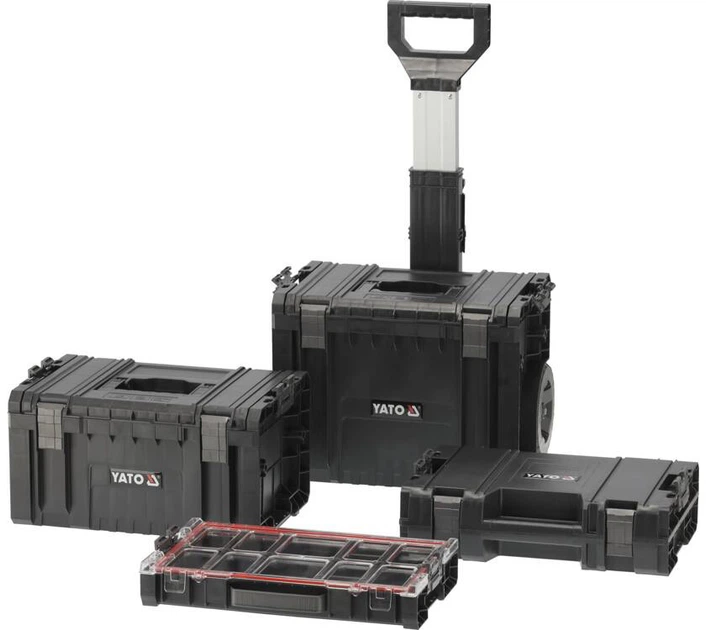 Skrzynie składane na narzędzia YATO 4 szt. 770x450x380 mm na kółkach do modułu 35B23B41G28W S12 (YT-09174) - obraz 3