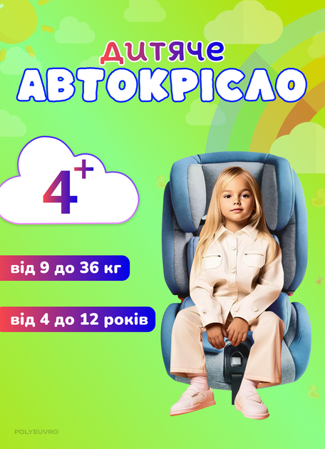 Детское автокресло в машину Gifted Baby HQB бустеры с ISOFIX кресло для детей 9 36 кг Серый с синим - изображение 2