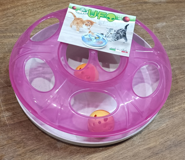 Іграшка для кота/кошенят Georplast Ufo Два м'ячі, інтерактивна, колір мікс, 10605, 25х8 см - зображення 6