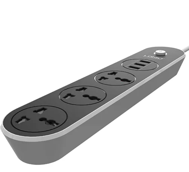 Удлинитель сетевой 1.6 метра Ldnio SC3301 |2500W, 1.6m EU plug, 3USB, 3 Sockets 3.1A| Серый - Фото 2 Удлинитель сетевой 1.6 метра Ldnio SC3301 |2500W, 1.6m EU plug, 3USB, 3 Sockets 3.1A| Серый - изображение 2