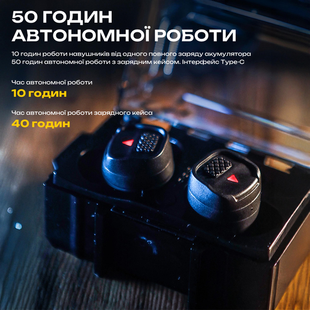 Активные защитные наушники (беруши) Earmor M20T Pro (BK) с Bluetooth - NRR30 (M20T-PRO-BK) - изображение 11