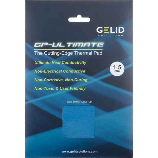 Термоінтерфейс Gelid Solutions GP-Ultimate Thermal Pad 120x120x1,5 mm TP-GP04-S-C - изображение 2