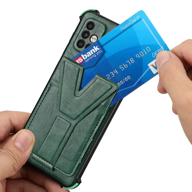Противоударный чехол Y-Holder с подставкой для Samsung A51 Зеленый - изображение 5