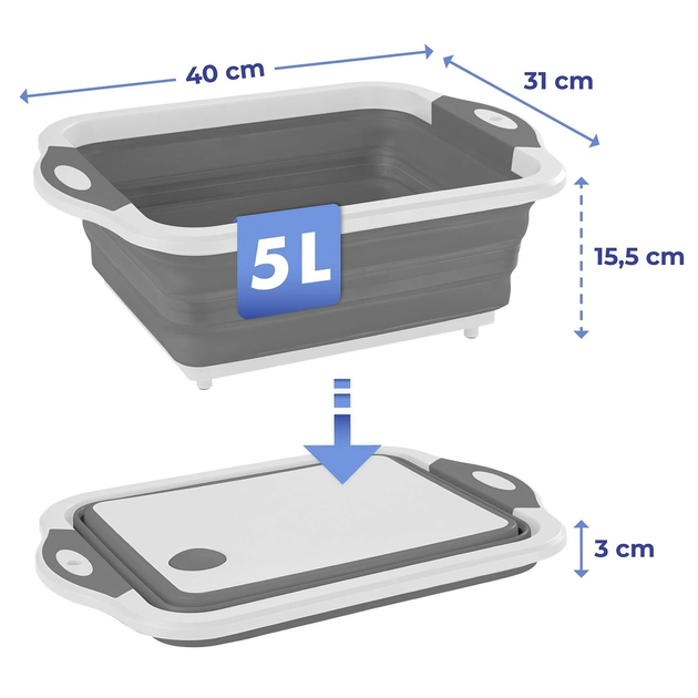 Zestaw do kuchni Maximex Miska z deską do krojenia 2 w 1 5 L (4008069031009) - obraz 4