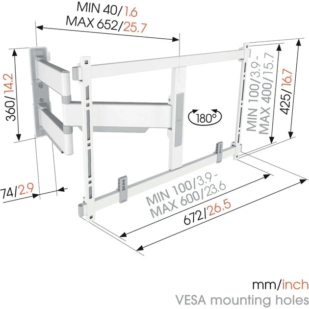 Vogel's TVM 5645 (Білий) Настінний кронштейн для LED/LCD/OLED - изображение 8