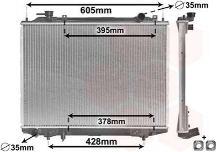 Радиатор охлаждения двигателя Van Wezel 27002171 WL2115200A, WL2115200B, 1378035 - изображение 1