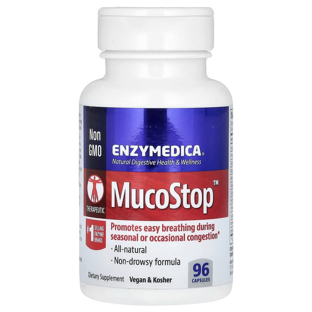 Ферменты для облегчения дыхания Enzymedica MucoStop 96 caps (1086-2022 ...