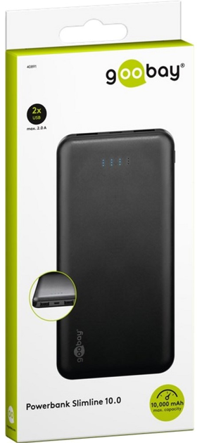 УМБ Goobay Slimline 10000 mAh 10.5 W Black (0001-00015-19649) - зображення 7