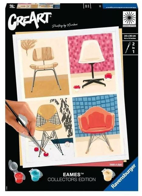 Malowanie po numerach Ravensburger CreArt Eames Usiądź 24 x 30 cm (4005556201532) - obraz 1