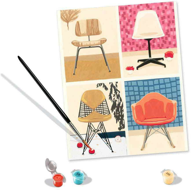 Malowanie po numerach Ravensburger CreArt Eames Usiądź 24 x 30 cm (4005556201532) - obraz 3
