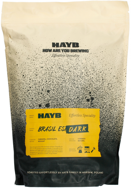 Kawa ziarnista Hayb Brasil Espresso Dark 1 kg (5904844570192) - obraz 1