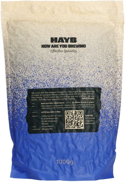 Kawa ziarnista Hayb Blue Espresso Blend 1 kg (5904844570093) - obraz 2