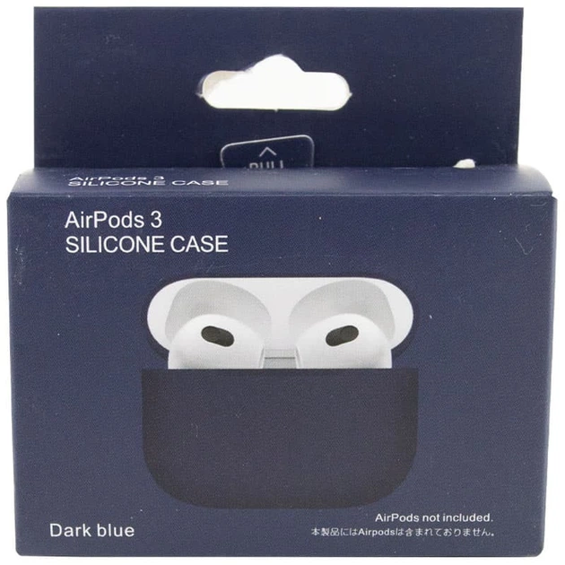 Силиконовый футляр для наушников AirPods 3 Синий / Navy blue - изображение 3