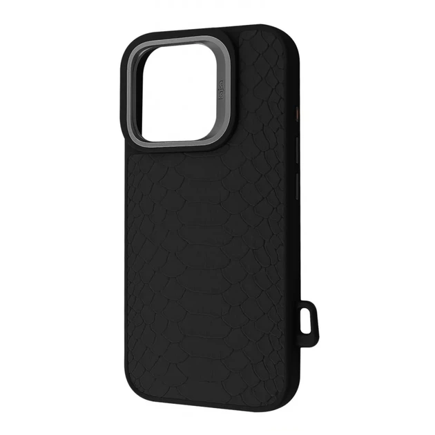 Чохол Kajsa Snake Pattern with Magnetic Ring iPhone 16 Pro Black - Фото 1 Чохол Kajsa Snake Pattern with Magnetic Ring iPhone 16 Pro Black - изображение 1