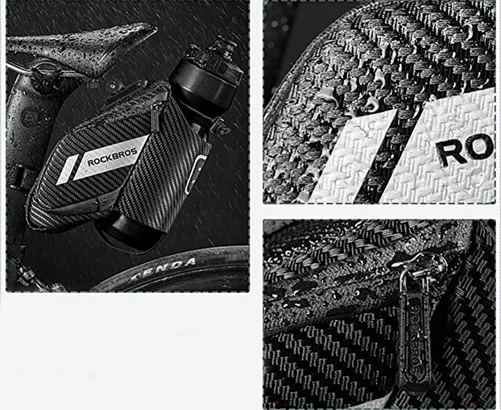 Велосумка Rockbros C32BK підсідельна з кишенею для пляшки 1.5 л Black (7683507142164) - зображення 6