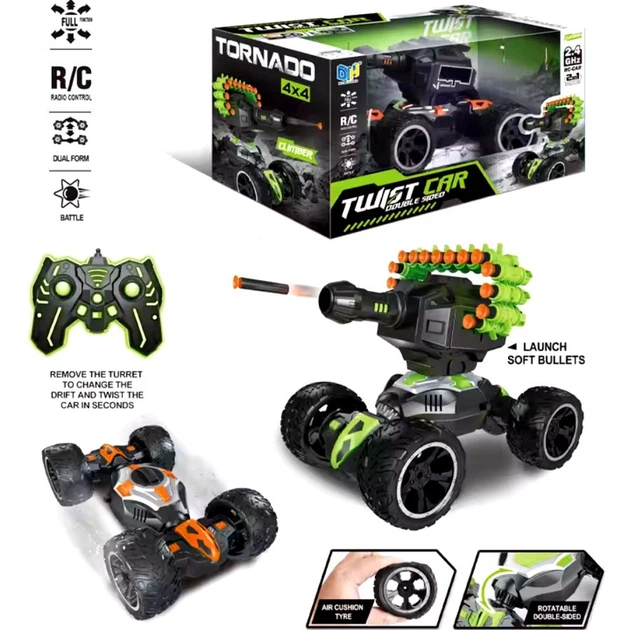 Машинка трюковая на радиоуправлении Twist Car, стреляет (оранжевый) Da Hua Toys DH666-74 - изображение 2