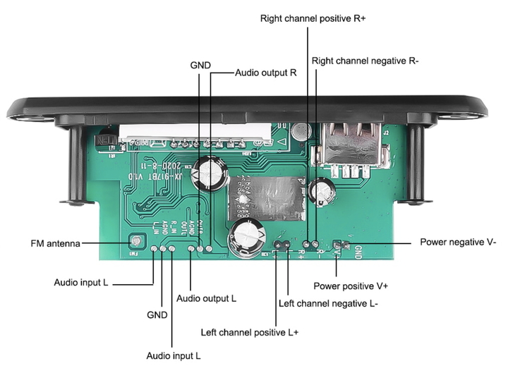 Аудиоплеер автомобильный 6-18В с Bluetooth 5.0 - USB, MP3, WAV, FM-радио, AUX, TF - Фото 5 Аудиоплеер автомобильный 6-18В с Bluetooth 5.0 - USB, MP3, WAV, FM-радио, AUX, TF - изображение 5