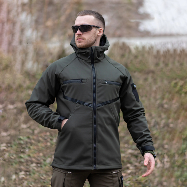 Тактична демісезонна Куртка Bezet Omega Softshell хакі розмір L - зображення 1