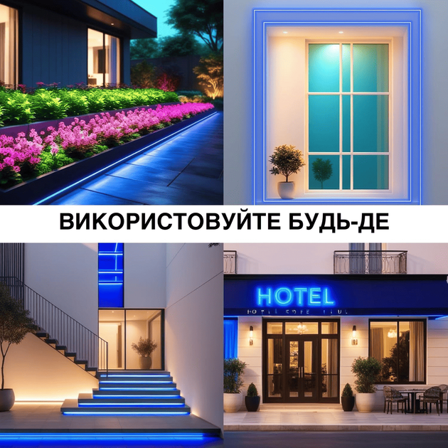 Лента светодиодная 220В JL 2835-120 G IP65 Гирлянда 5 метров неоновые ленты Blue (49339IM) - изображение 4