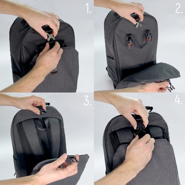 Torba rowerowa 2 w 1 Wozinsky plecak WBB33BK na bagaznik 30 l Black (5907769301360) - obraz 9